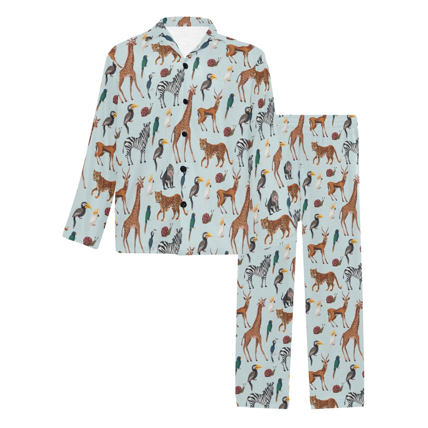 Safari Animal Print Design LKS306 Men's Long Pajama Set