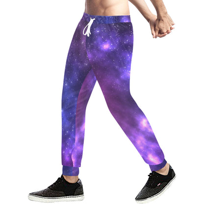 Celestial Purple Blue Galaxy Men's Sweatpants