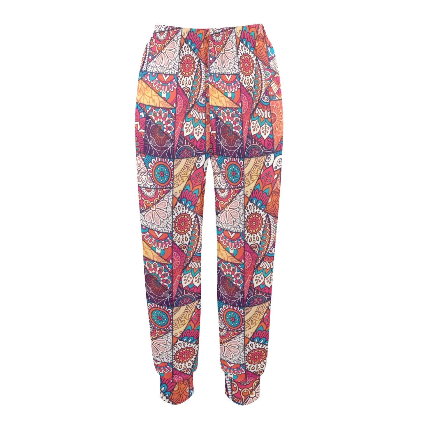 Patchwork Print Design LKS401 Women's Casual Track Pants