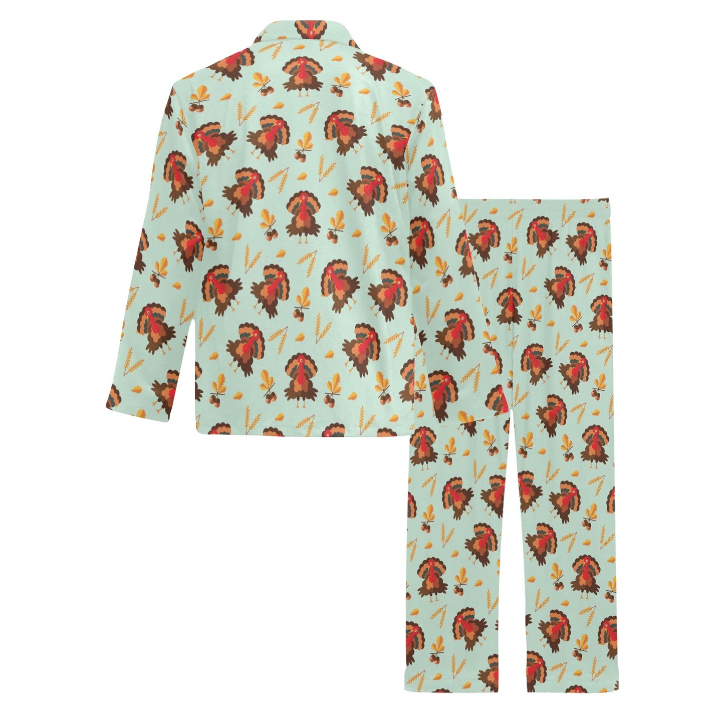Thanksgiving Print Design LKS309 Men's Long Pajama Set