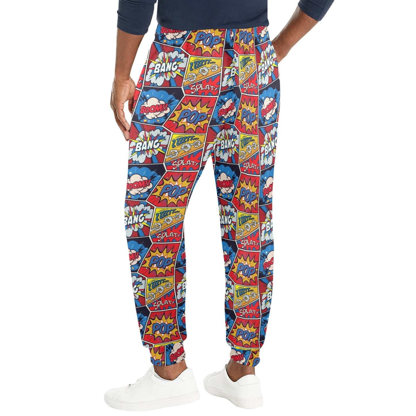 Comic Book Pattern Print Design 03 Men's Casual Track Pants