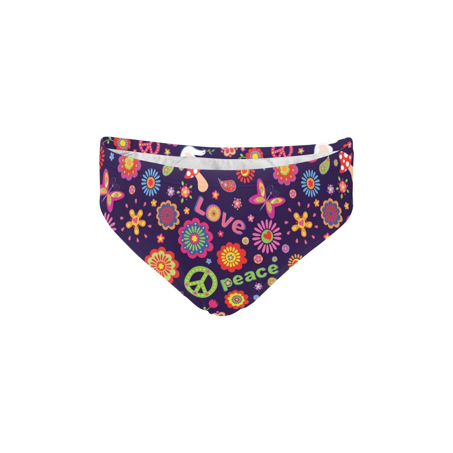 Flower Power Peace Design Print Men's Swimming Briefs