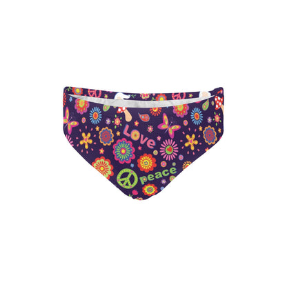 Flower Power Peace Design Print Men's Swimming Briefs