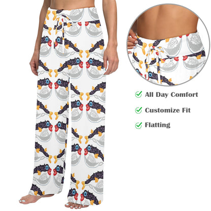Fugu Pattern Print Design 03 Women's Wide Leg Lounge Pants