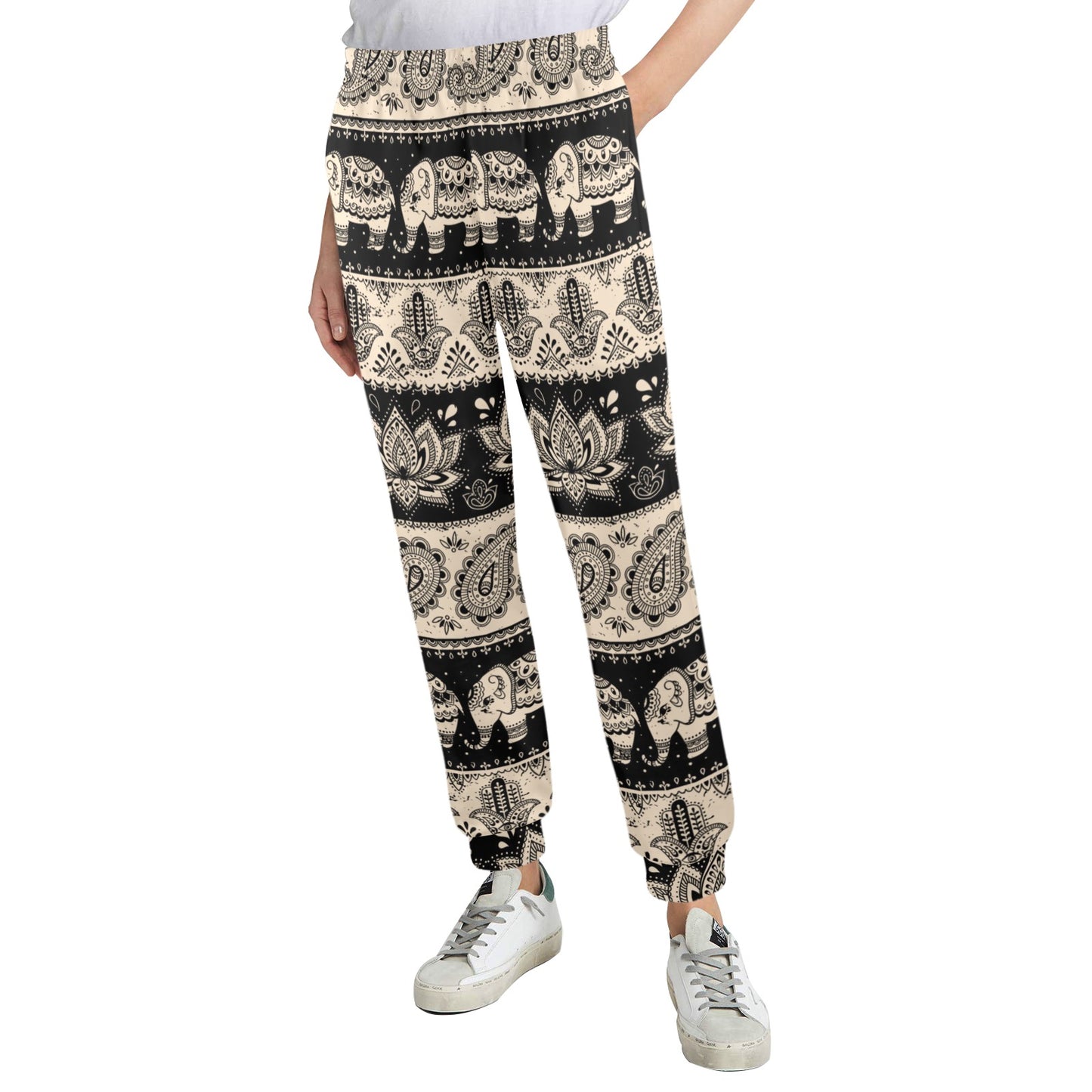 Elephant Hansa Lotus Pattern Women's Casual Track Pants