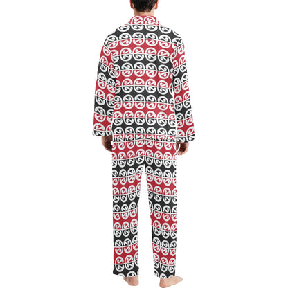 Maori Classic Themed Design Print Men's Long Pajama Set