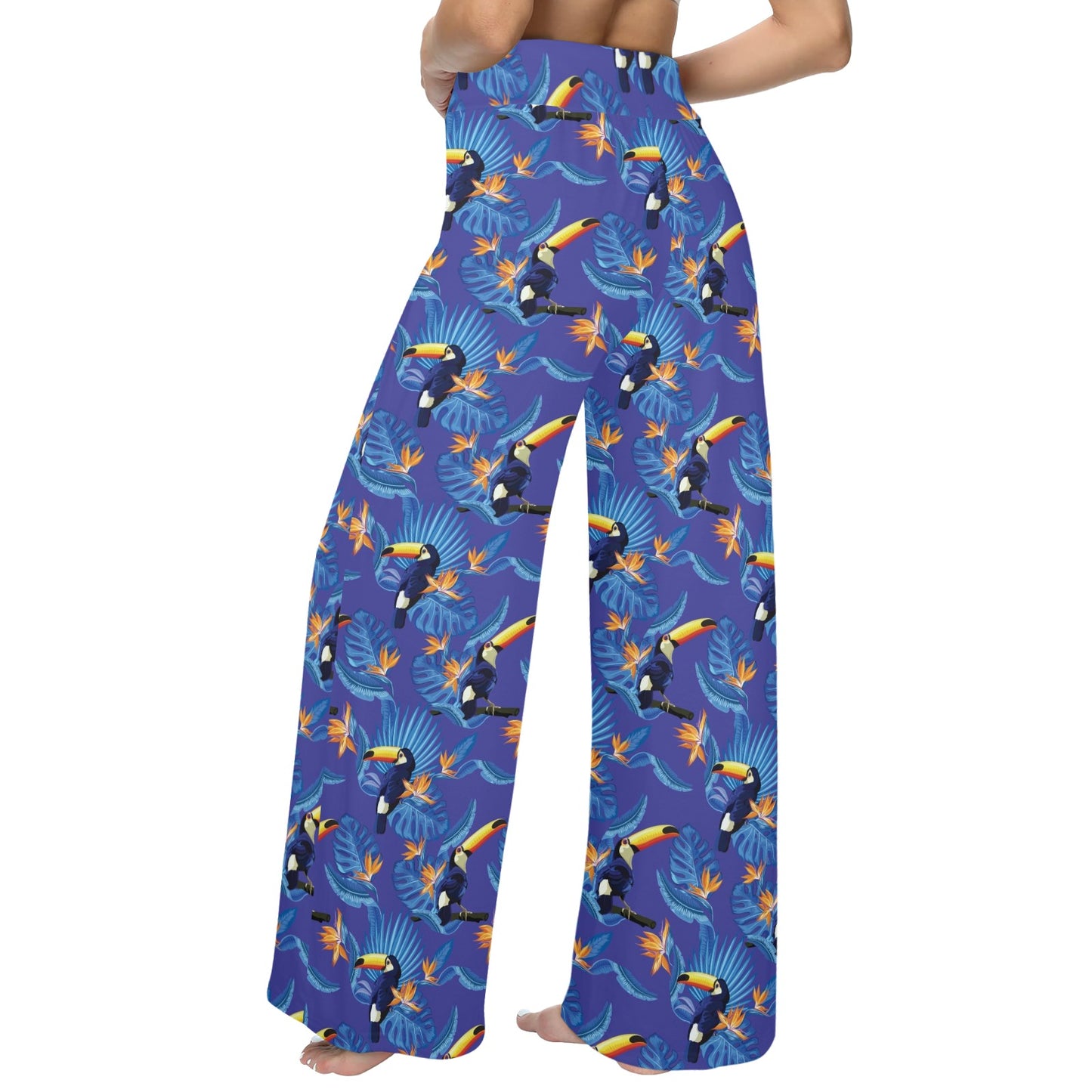 Toucan Print Design LKS306 Women's Wide Leg Lounge Pants