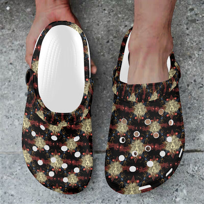 Zodiac Leo Pattern Design Print Unisex Clogs Shoes