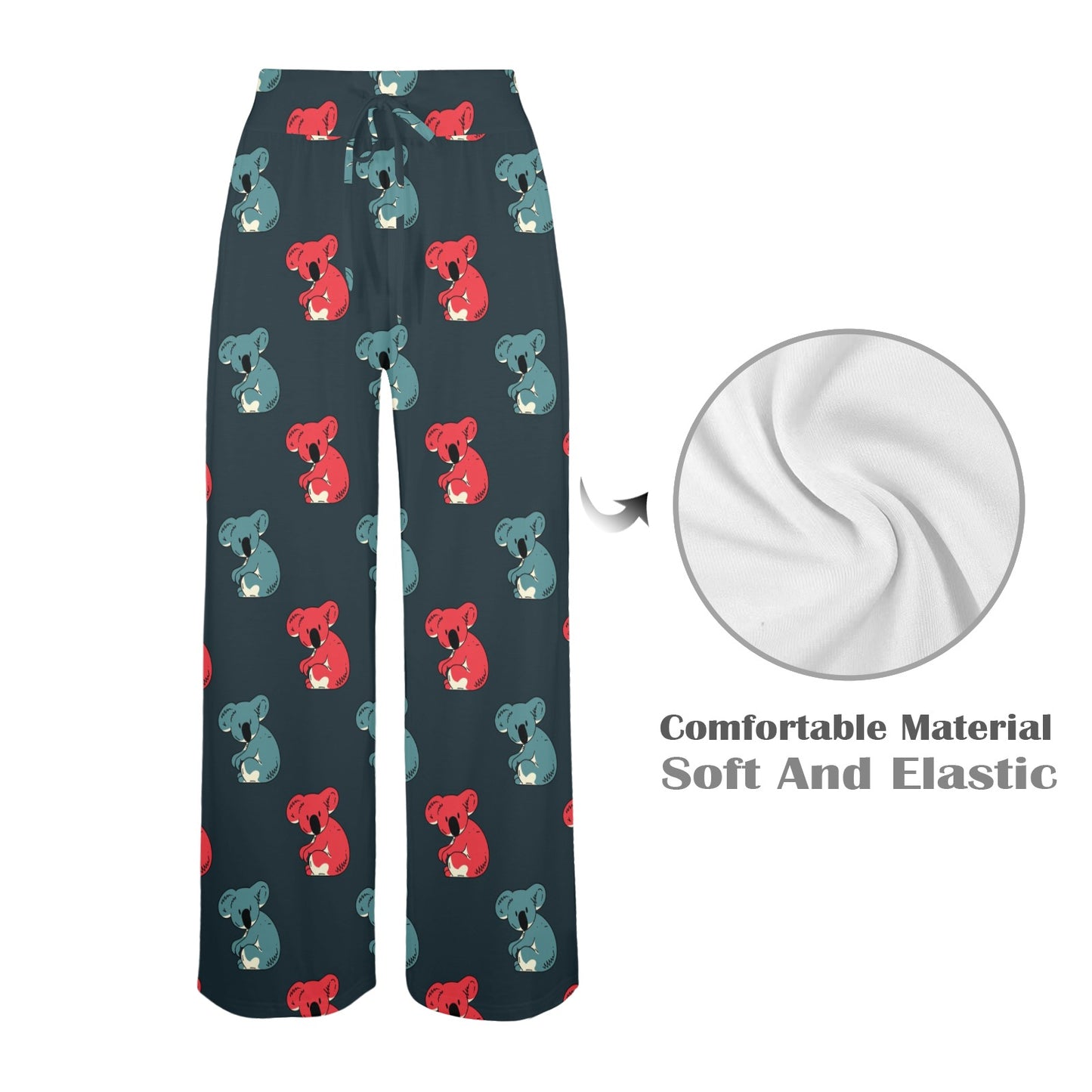 Koala Pattern Print Design 02 Women's Wide Leg Lounge Pants