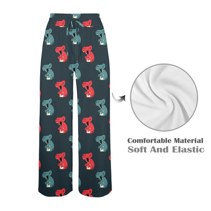 Koala Pattern Print Design 02 Women's Wide Leg Lounge Pants