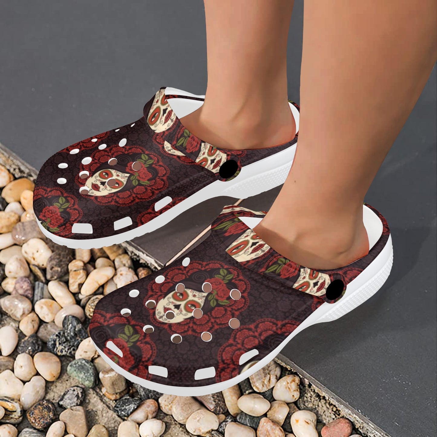 Day of the Dead Mexican Girl Unisex Clogs Shoes