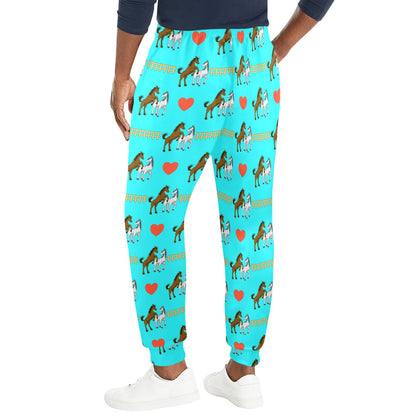Horse Couple Love Print Design LKS309 Men's Casual Track Pants