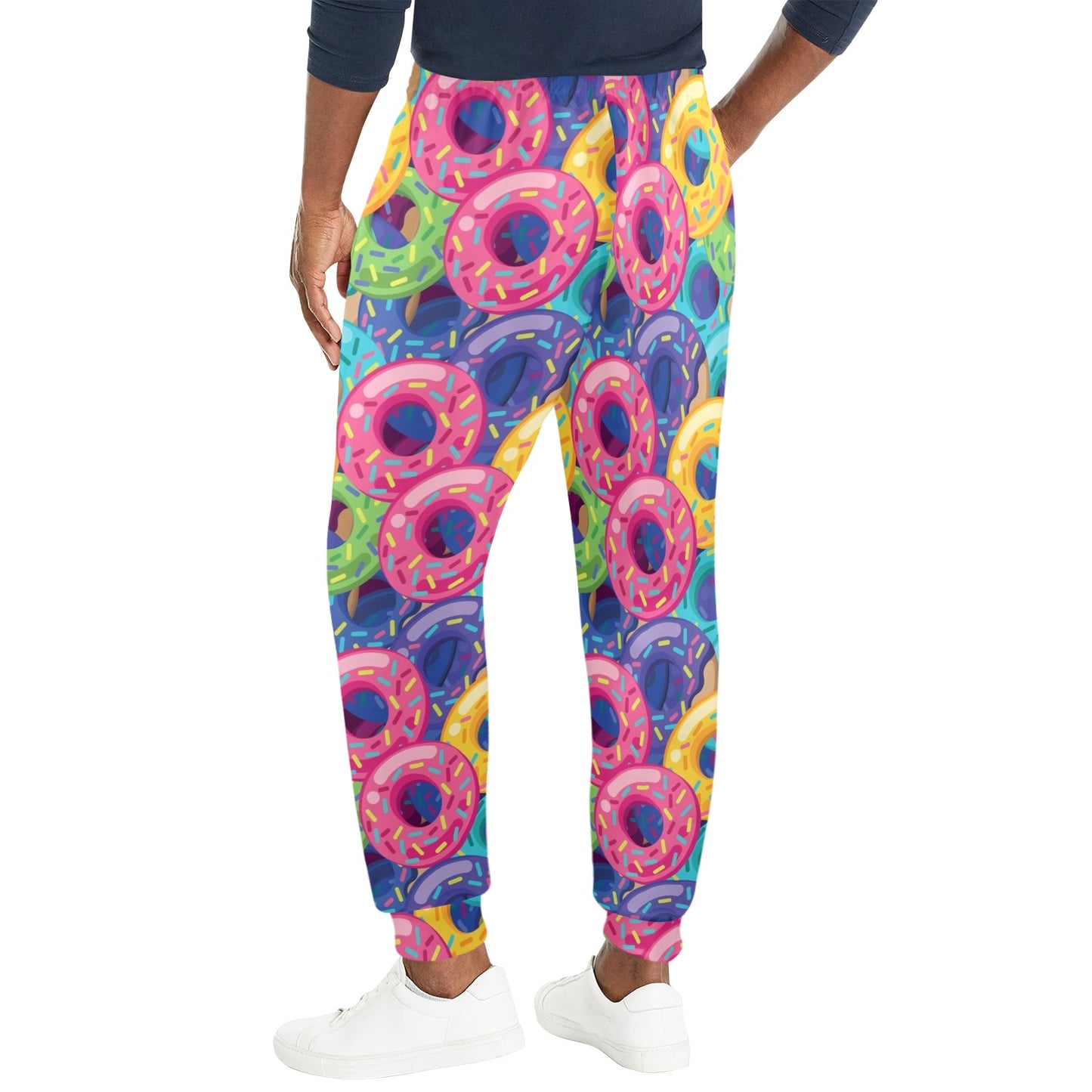 Donut Pattern Print Design DN010 Men's Casual Track Pants