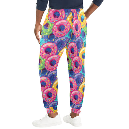 Donut Pattern Print Design DN010 Men's Casual Track Pants