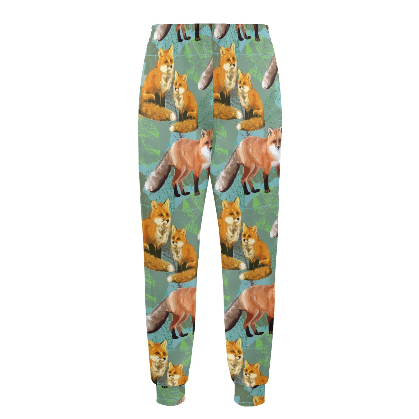 Fox Autumn leaves Themed Men's Casual Track Pants