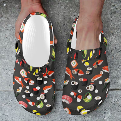 Sushi Design Print Unisex Clogs Shoes