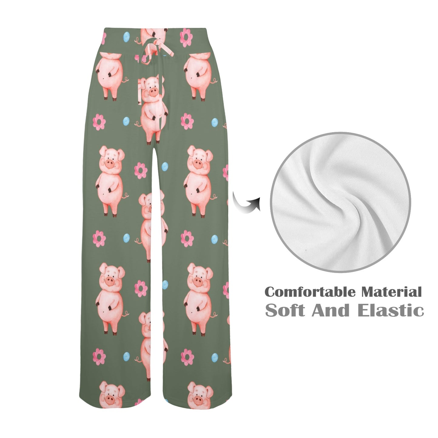 Pig Pattern Print Design 03 Women's Wide Leg Lounge Pants