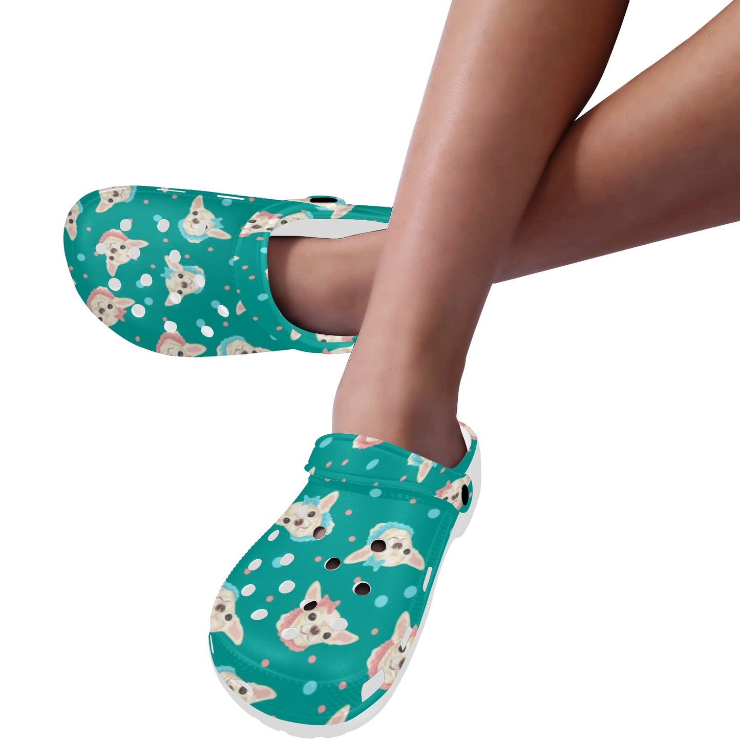 Chihuahua Polka Dot Pattern Unisex Clogs Shoes
