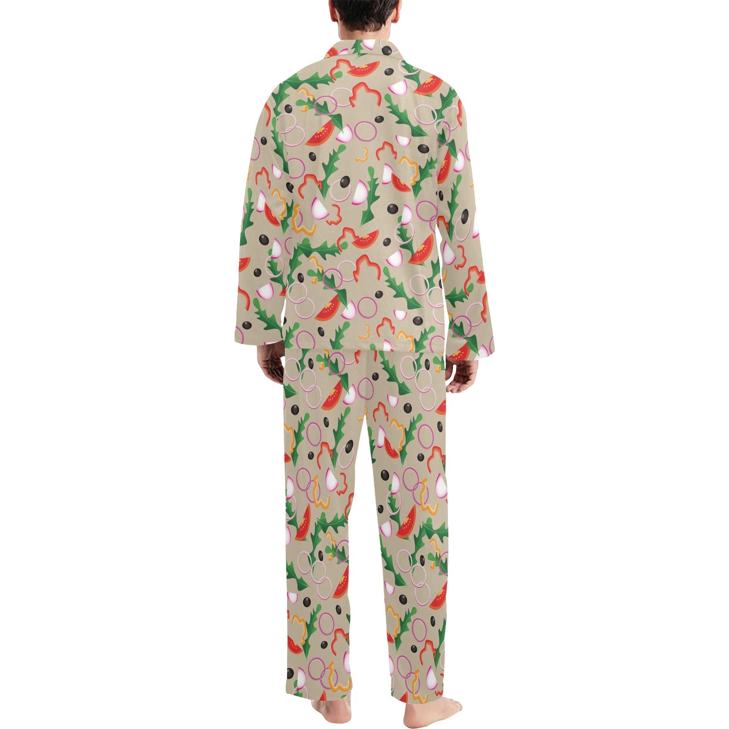 Salad Print Design LKS303 Men's Long Pajama Set