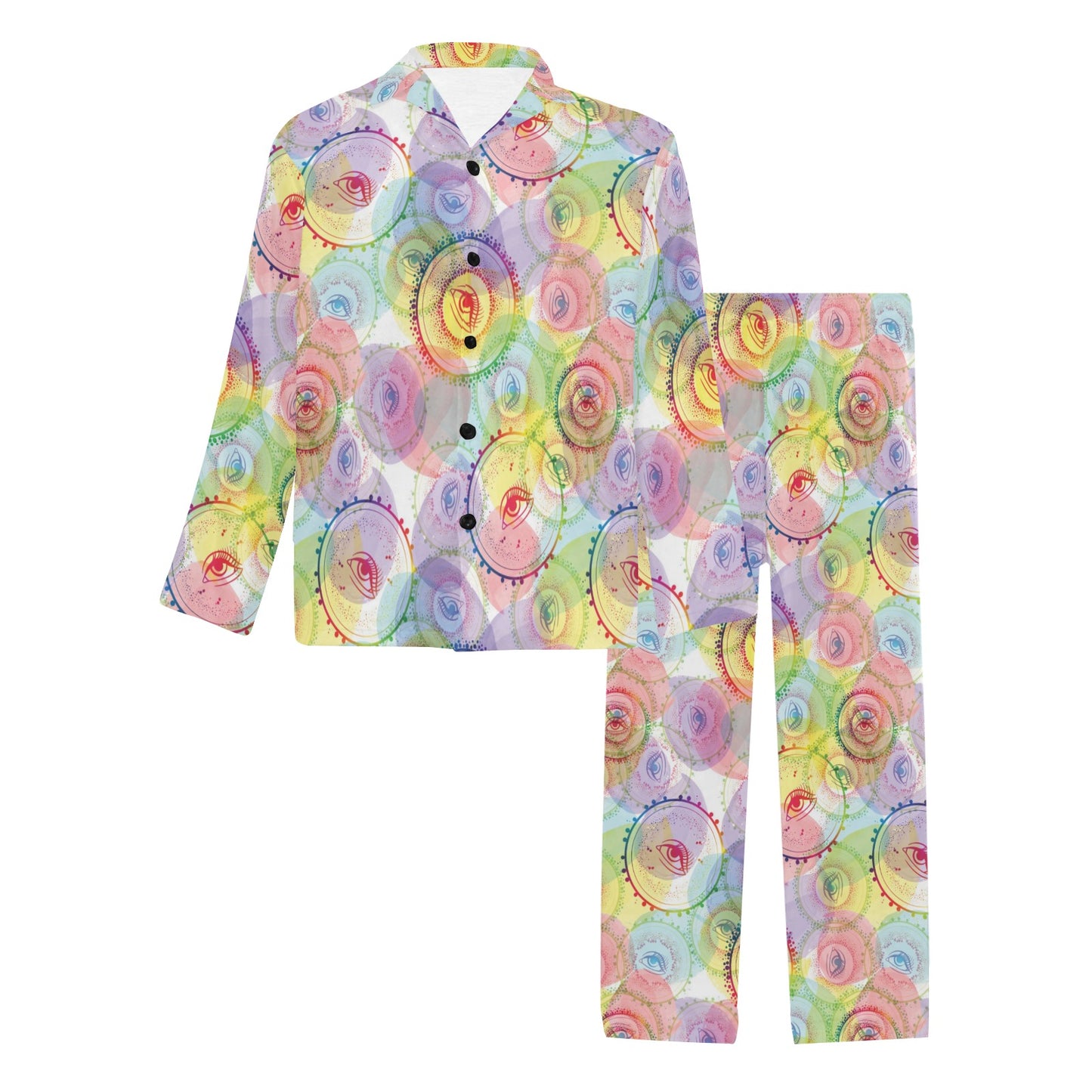 Third Eye Print Design LKS303 Men's Long Pajama Set