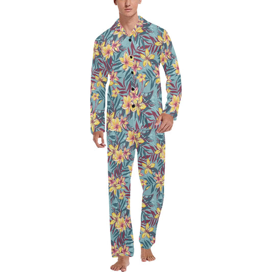 Summer Floral Print Design LKS304 Men's Long Pajama Set