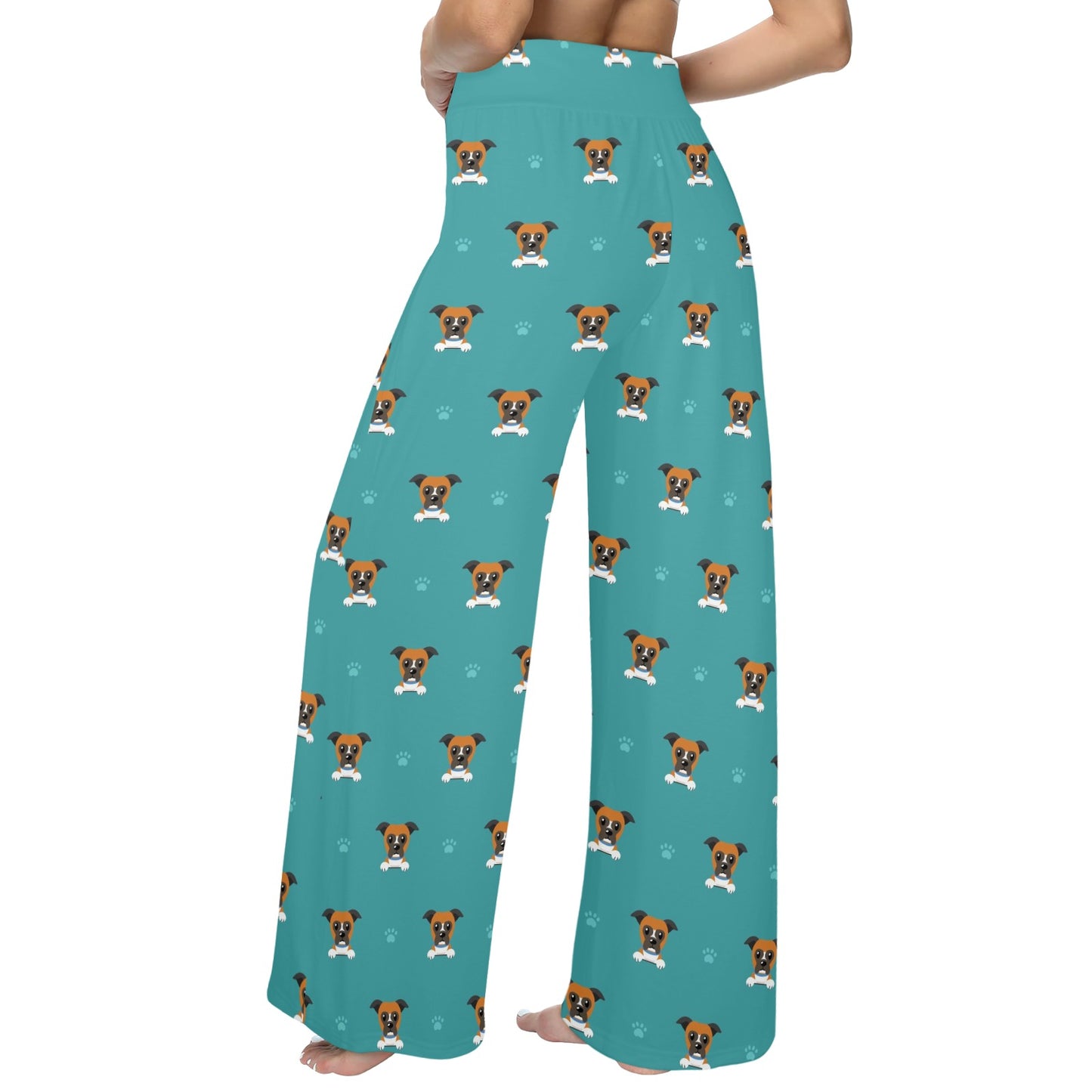 Boxers Pattern Print Design 03 Women's Wide Leg Lounge Pants