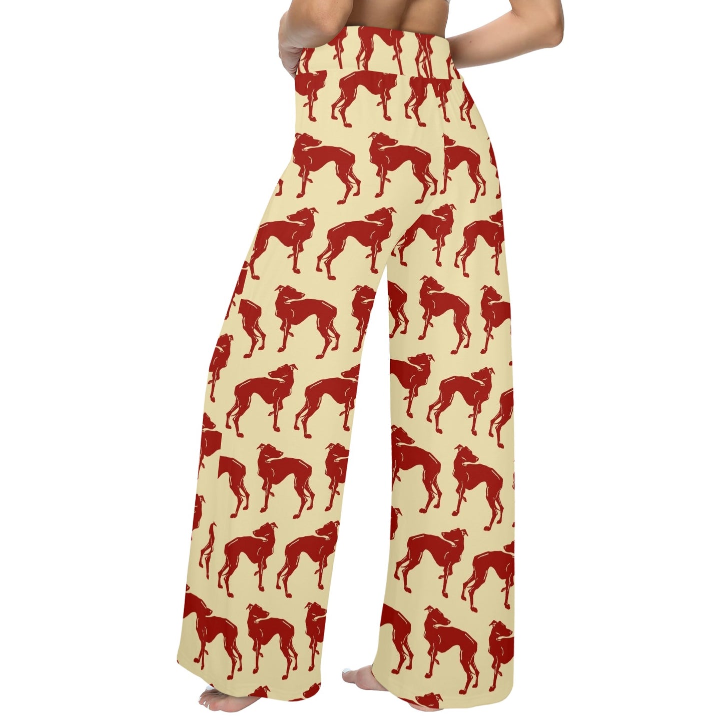 Greyhounds Design Print Pattern JJ0294 Women's Wide Leg Lounge Pants