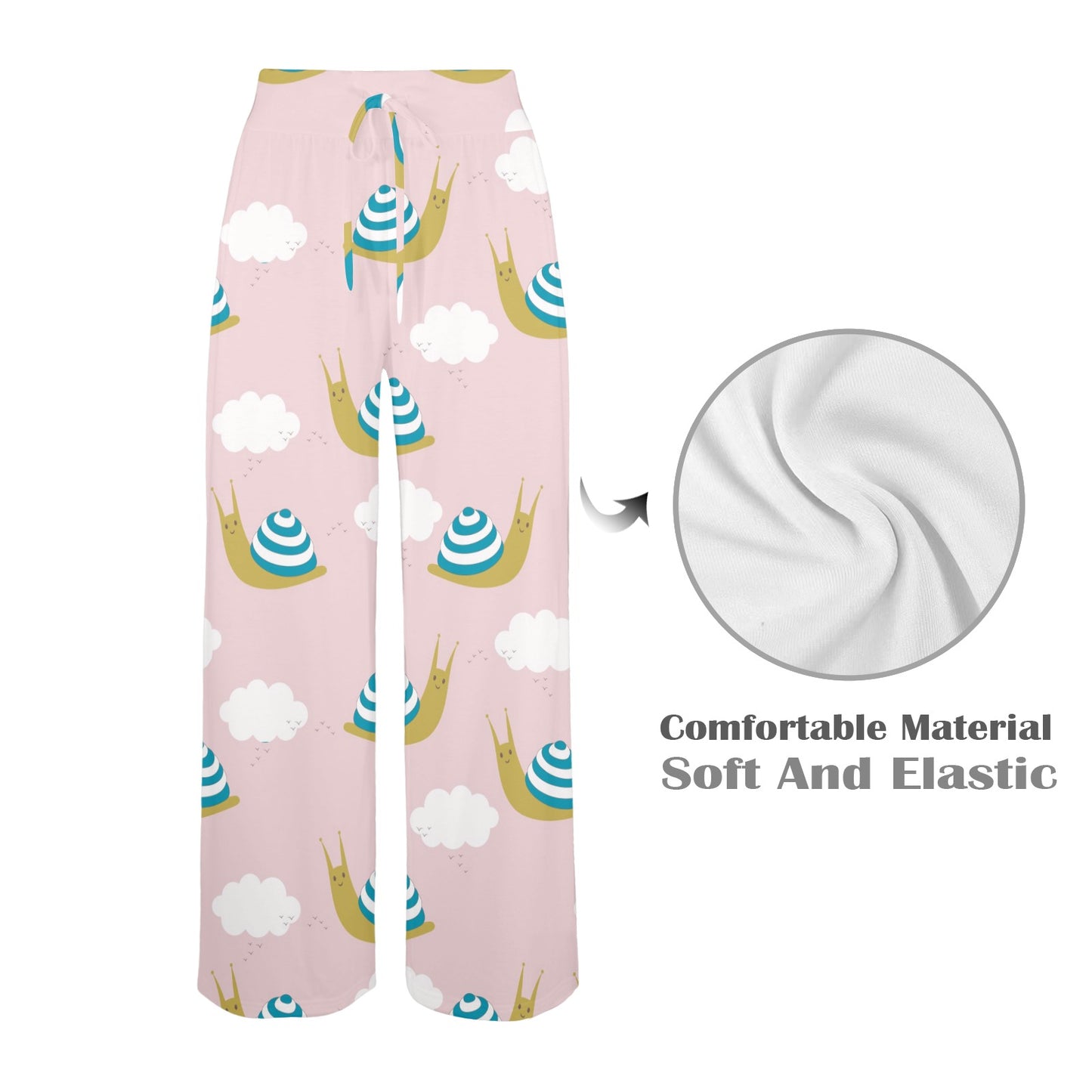 Snail Pattern Print Design 02 Women's Wide Leg Lounge Pants