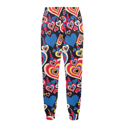 Heart Pattern Print Design HE08 Men's Casual Track Pants