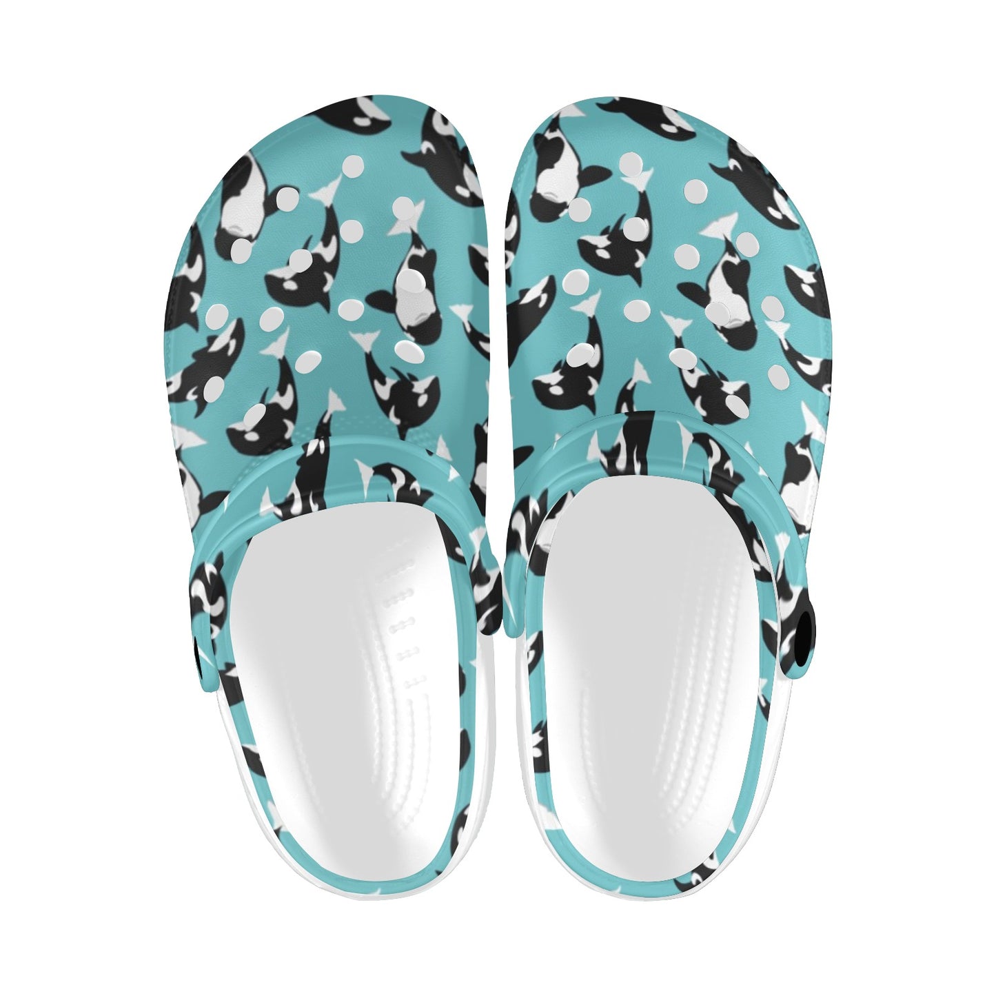 Whale Action Design Themed Print Unisex Clogs Shoes