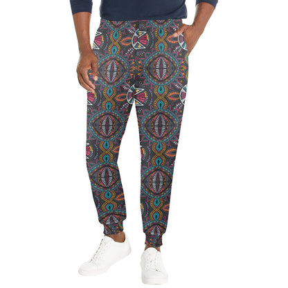 Ethnic Design Print Pattern JJ0137 Men's Casual Track Pants