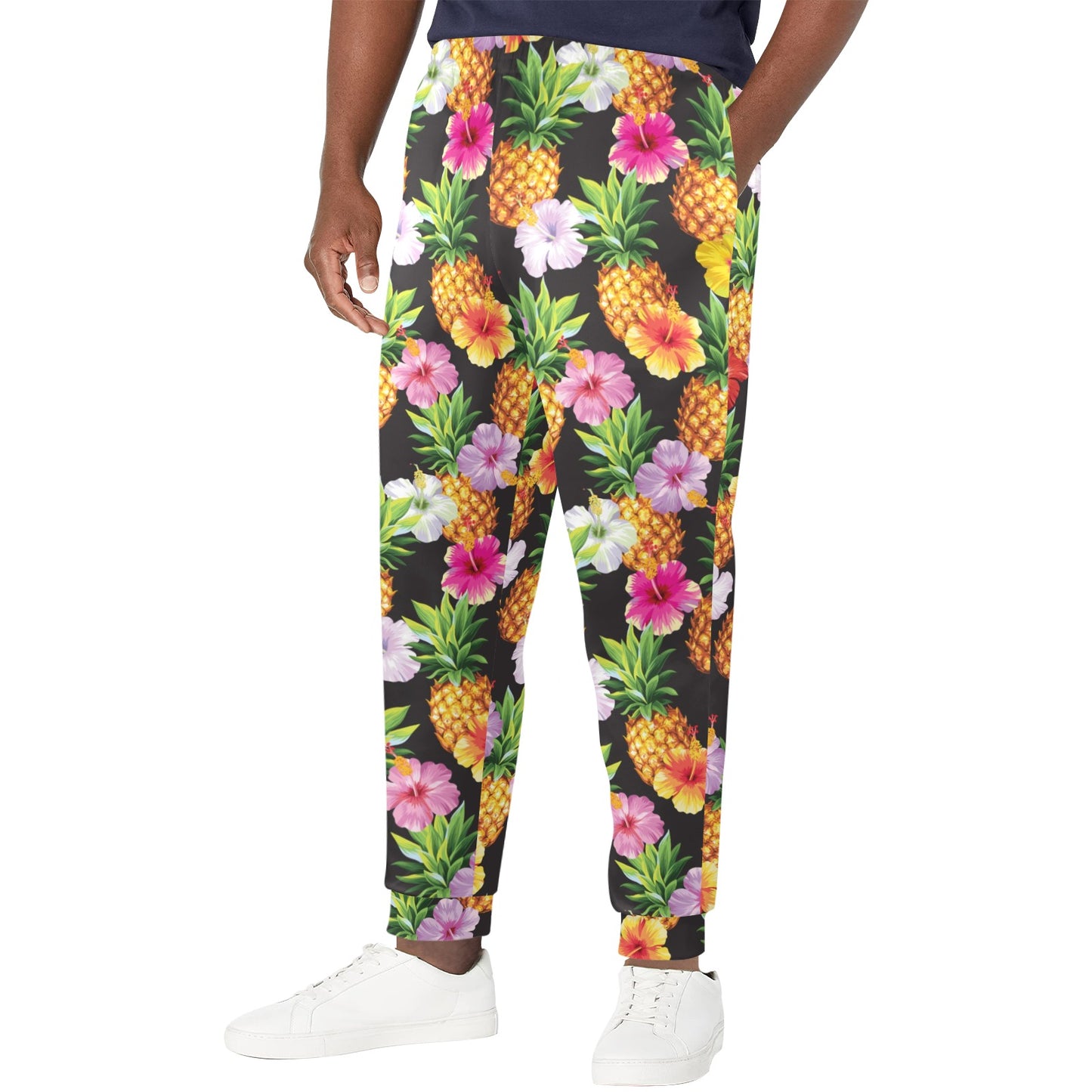Pineapple Hibiscus Men's Casual Track Pants