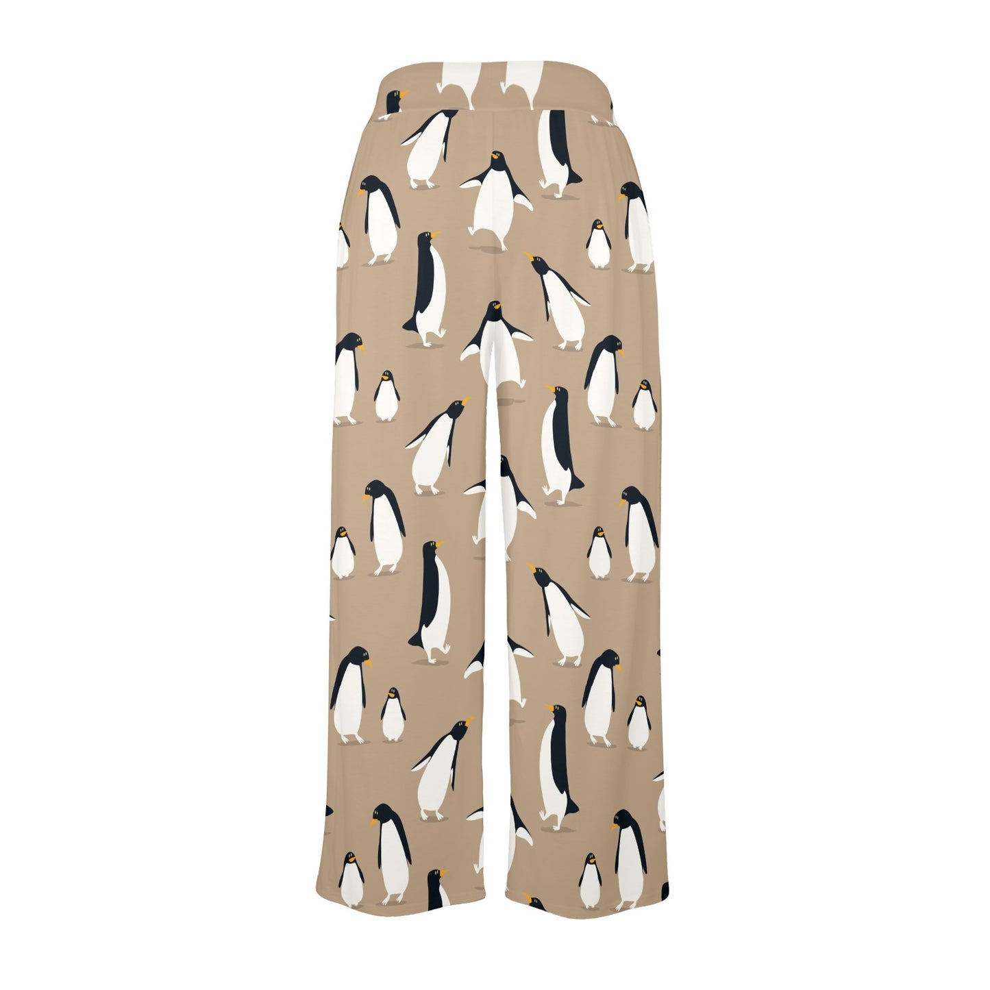 Penguin Pattern Print Design A01 Women's Wide Leg Lounge Pants