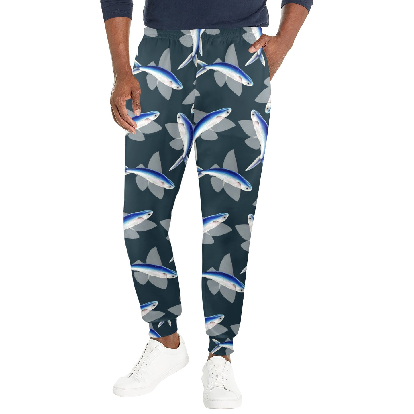 Flying Fish Pattern Print Design 04 Men's Casual Track Pants