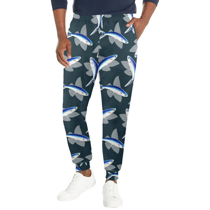 Flying Fish Pattern Print Design 04 Men's Casual Track Pants