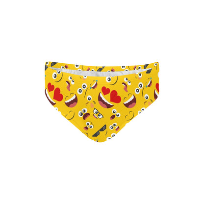 Emoji Face Print Pattern Men's Swimming Briefs