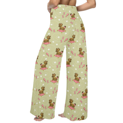 Yorkshire Cute Terriers Print Design LKS301 Women's Wide Leg Lounge Pants