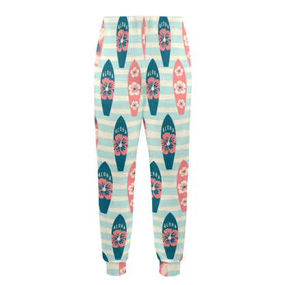 Aloha Hawaii Surfboard Pattern Print Design 02 Men's Casual Track Pants