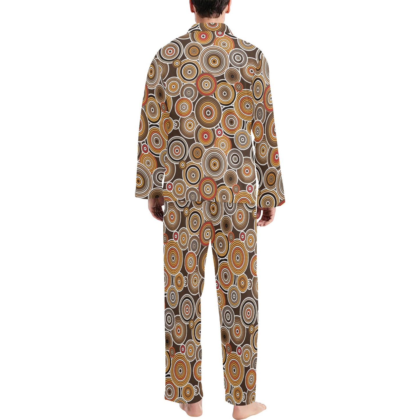 Aboriginal Print Design LKS402 Men's Long Pajama Set