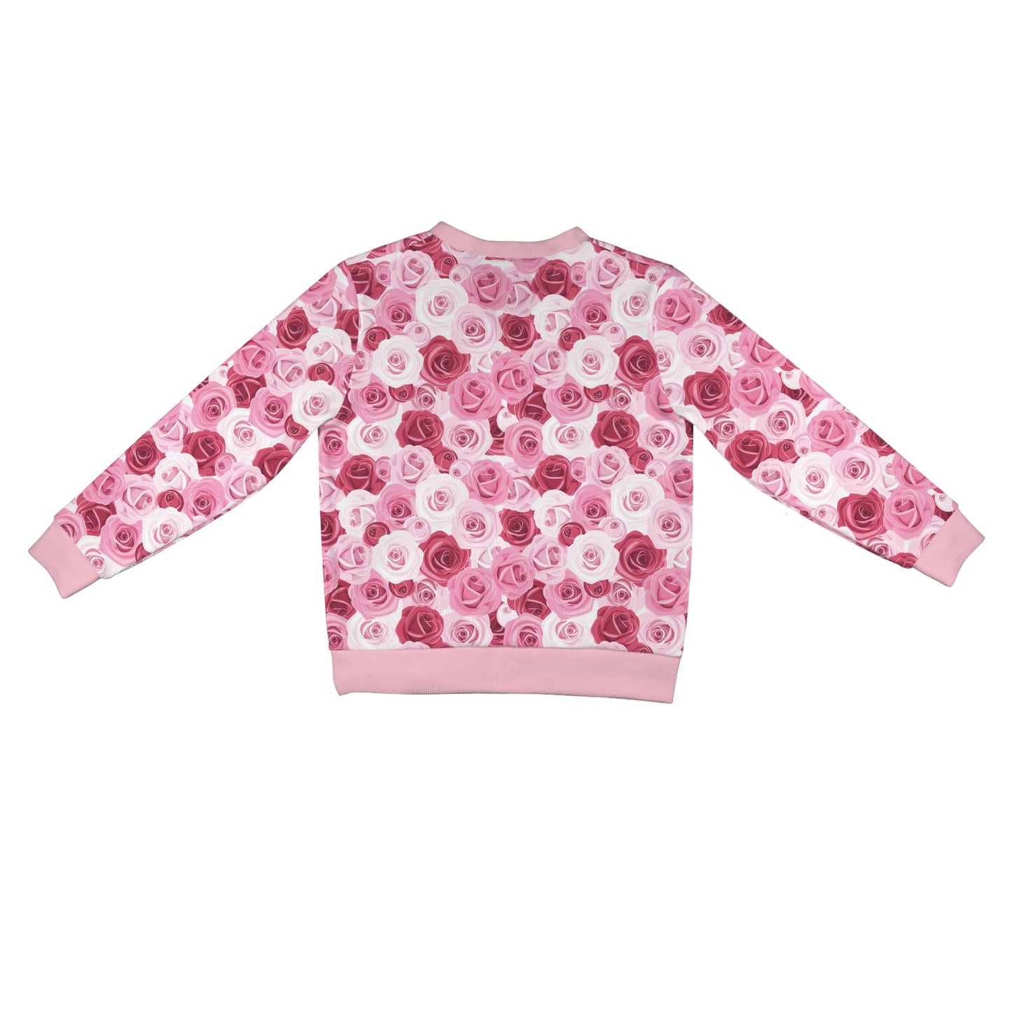 Pink Red Rose Pattern Print Women's Cardigan