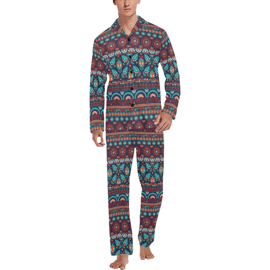 Suzani Print Design LKS302 Men's Long Pajama Set