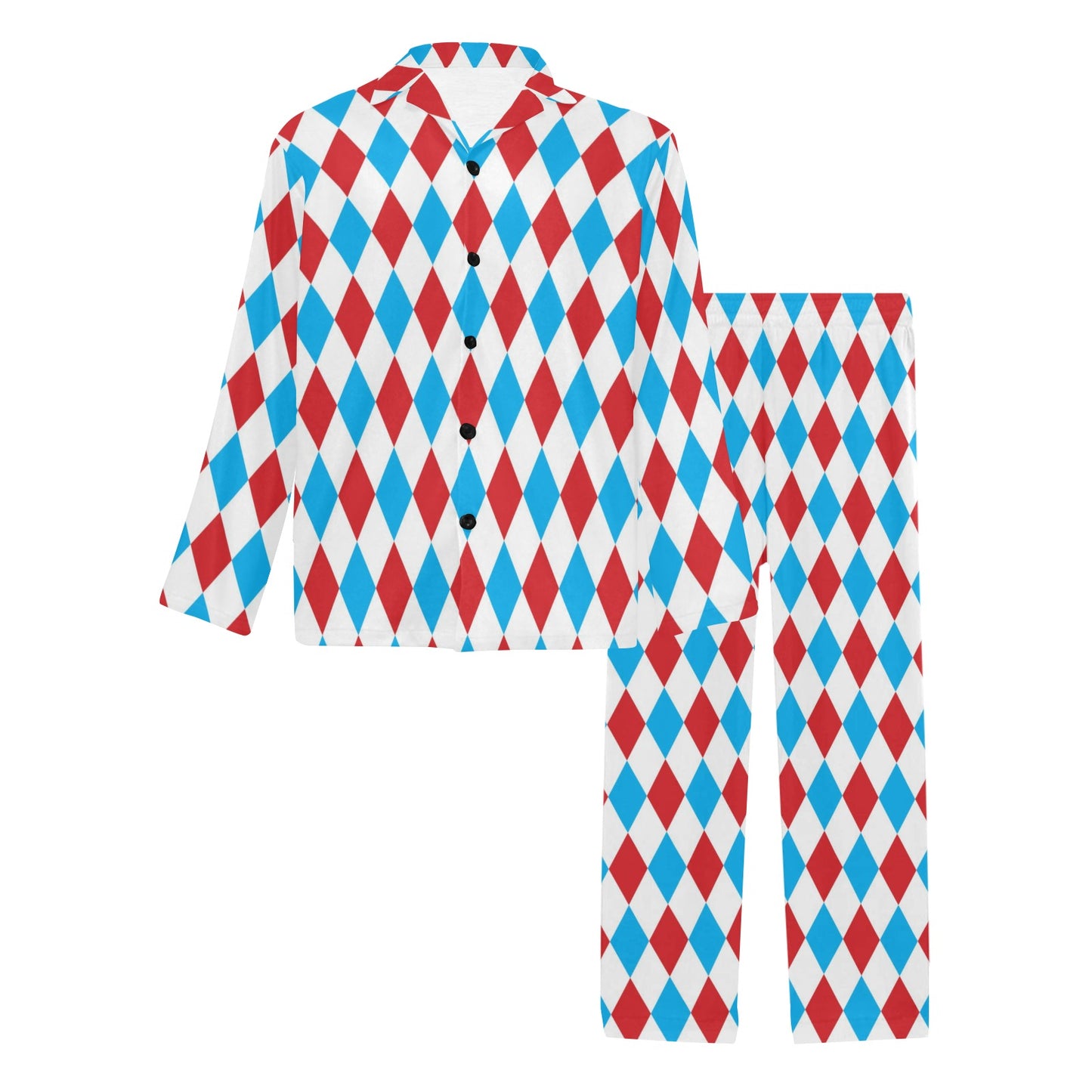 Harlequin Print Design LKS402 Men's Long Pajama Set