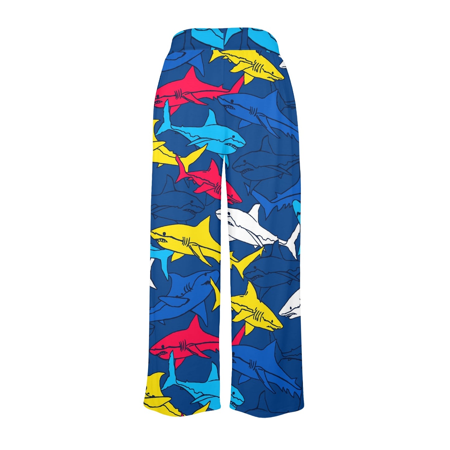 Shark Color Pattern Women's Wide Leg Lounge Pants