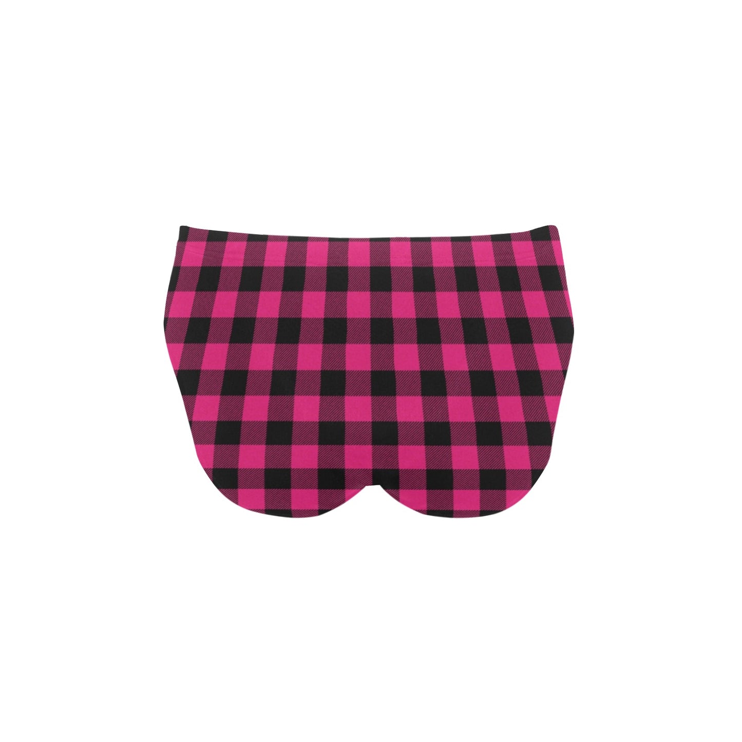 Pink Tartan Plaid Pattern Men's Swimming Briefs