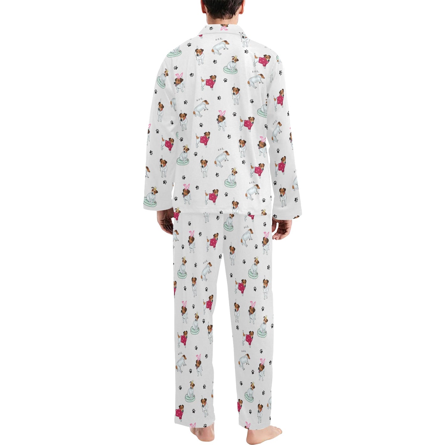 Russell Terriers Print Design LKS308 Men's Long Pajama Set