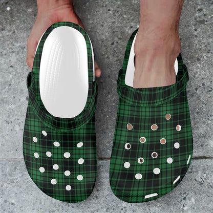 Green Tartan Plaid Pattern Unisex Clogs Shoes