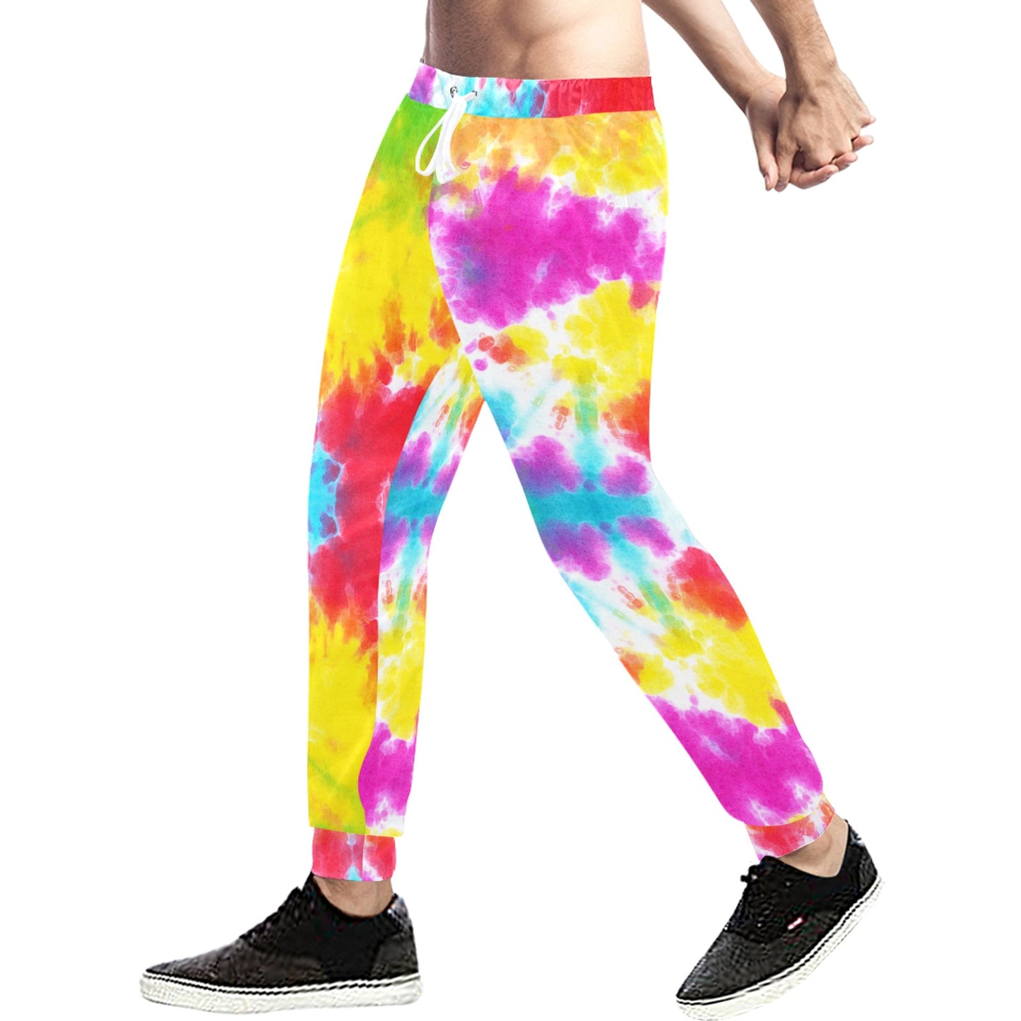 Tie Dye Rainbow Themed Print Men's Sweatpants