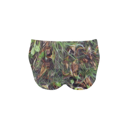Camouflage Realistic Tree Print Men's Swimming Briefs
