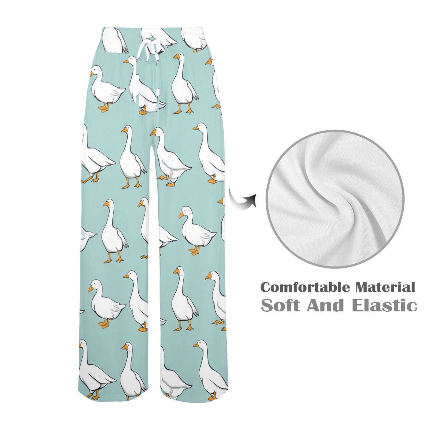 Goose Pattern Print Design 02 Women's Wide Leg Lounge Pants