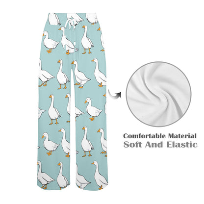 Goose Pattern Print Design 02 Women's Wide Leg Lounge Pants